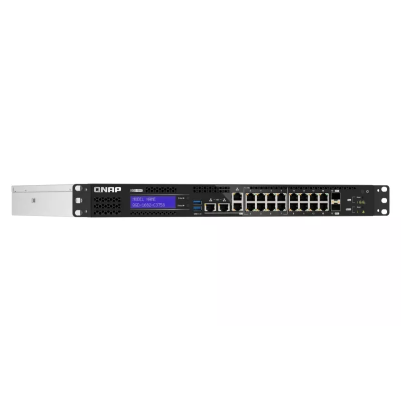 QNAP QGD-1602-C3758-16G valdomas L2 tinklo jungiklis su 16 2.5G Ethernet prievadų