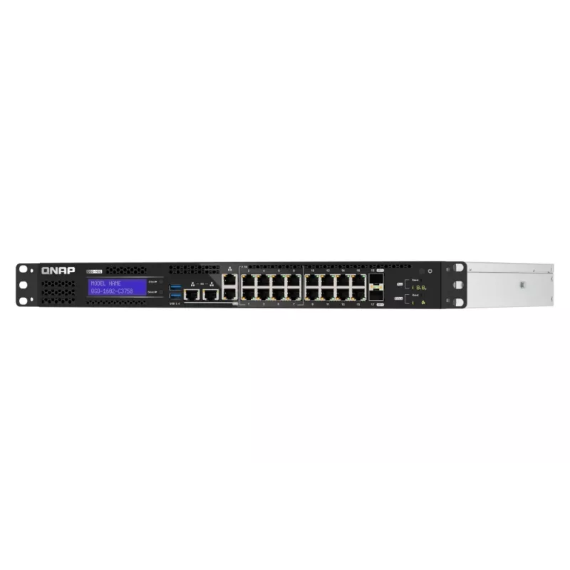 QNAP QGD-1602-C3758-16G valdomas L2 tinklo jungiklis su 16 2.5G Ethernet prievadų