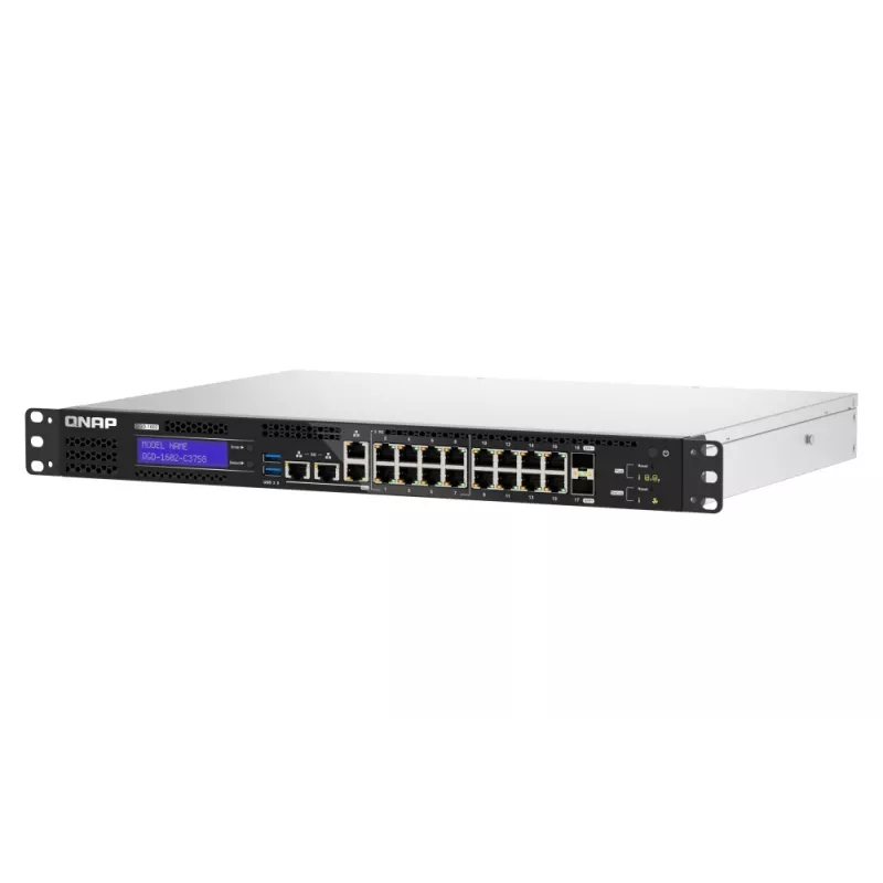 QNAP QGD-1602-C3758-16G valdomas L2 tinklo jungiklis su 16 2.5G Ethernet prievadų