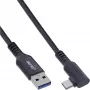 InLine USB 3.2 Gen.1 laidas, USB-C kištukas kampuotas - USB-A kištukas VR, juodas, 5 m