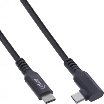 InLine USB 3.2 Gen.1 laidas, USB Type-C kištukas/kištukas kampuotas VR, juodas, 5 m