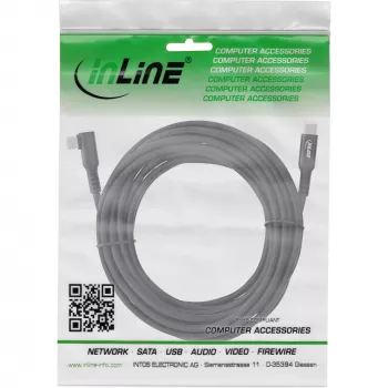 InLine USB 3.2 Gen.1 laidas, USB Type-C kištukas/kištukas kampuotas VR, juodas, 5 m
