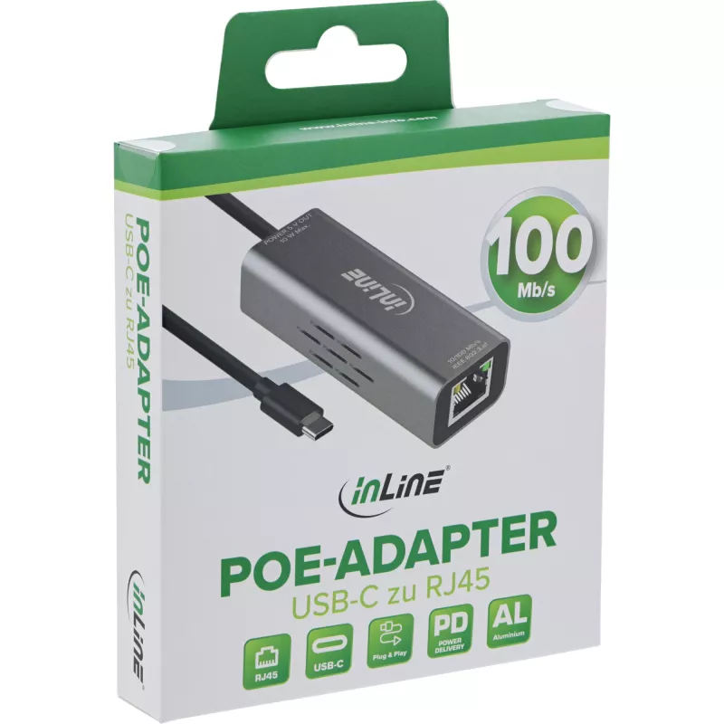 InLine 33380J USB-C į RJ-45 PoE adapteris