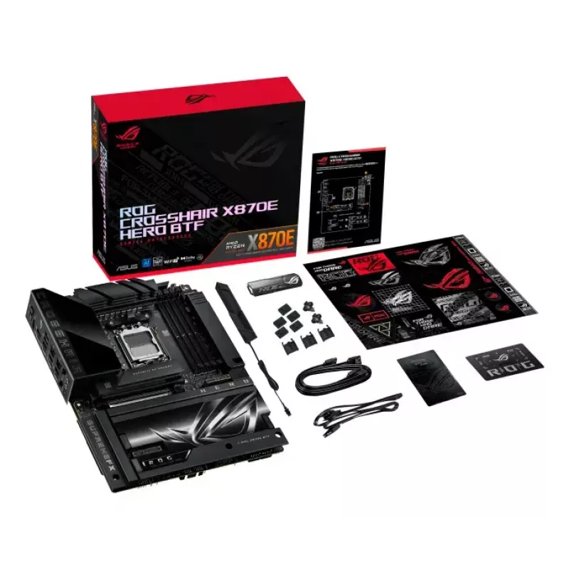 Motininė plokštė ASUS ROG CROSSHAIR X870E HERO BTF — AMD X870E, lizdas AM5, ATX, DDR5, M.2, Wi‑Fi 7