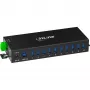 InLine 35396C pramoninis USB 3.2 Gen 1 koncentratorius, 10 prievadų, aliuminio korpusas, juodas