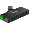 InLine 35396C pramoninis USB 3.2 Gen 1 koncentratorius, 10 prievadų, aliuminio korpusas, juodas