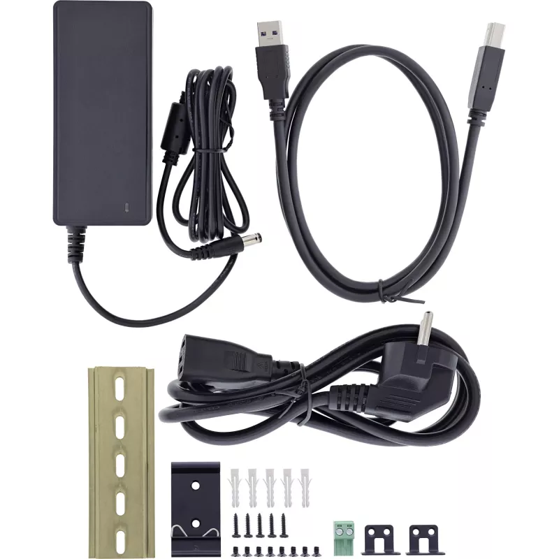 InLine 35396C pramoninis USB 3.2 Gen 1 koncentratorius, 10 prievadų, aliuminio korpusas, juodas