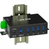InLine 35396A pramoninis USB 3.2 Gen 1 šakotuvas, 4 prievadai, aliuminio korpusas, juodas