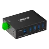 InLine 35396A pramoninis USB 3.2 Gen 1 šakotuvas, 4 prievadai, aliuminio korpusas, juodas
