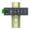 InLine 35396A pramoninis USB 3.2 Gen 1 šakotuvas, 4 prievadai, aliuminio korpusas, juodas