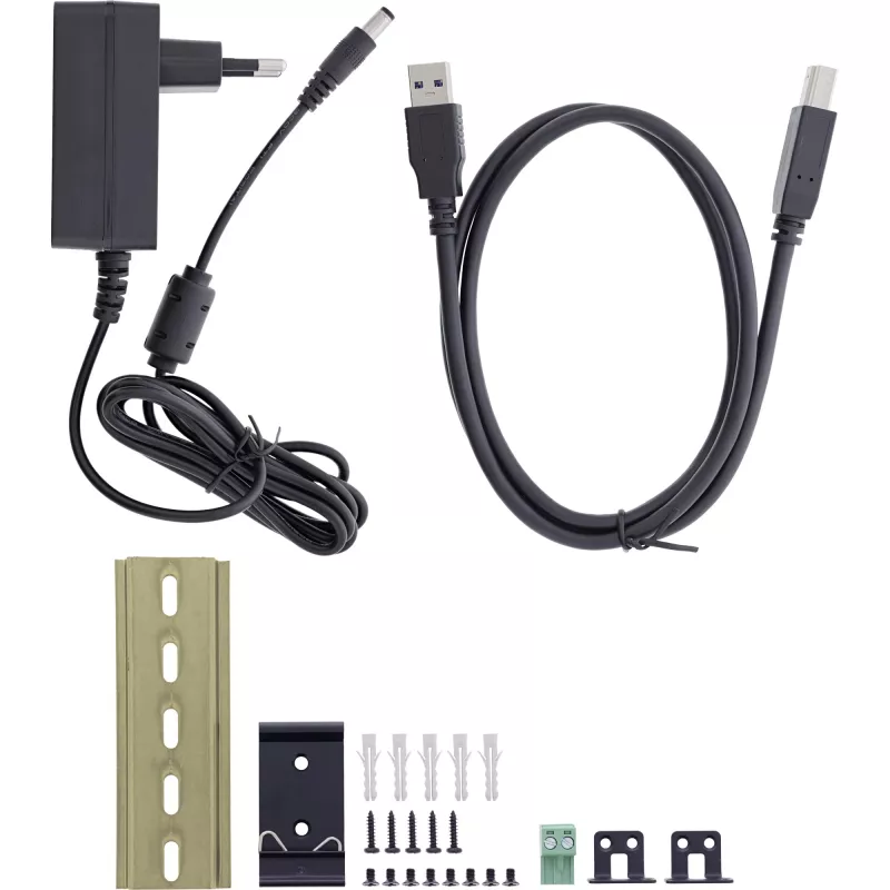 InLine 35396A pramoninis USB 3.2 Gen 1 šakotuvas, 4 prievadai, aliuminio korpusas, juodas