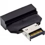 InLine 33446T adapteris USB Type-E Key A, 20 kontaktų į USB 3.0 lizdą, 19 kontaktų, juodas