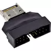 InLine 33446T adapteris USB Type-E Key A, 20 kontaktų į USB 3.0 lizdą, 19 kontaktų, juodas