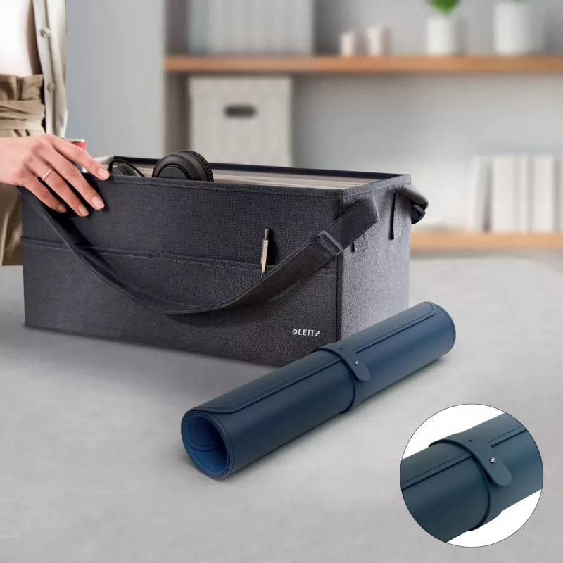 Stalo kilimėlis LEITZ Large Desk Mat, PVC, tamsiai mėlynas, 400 x 800 x 2 mm