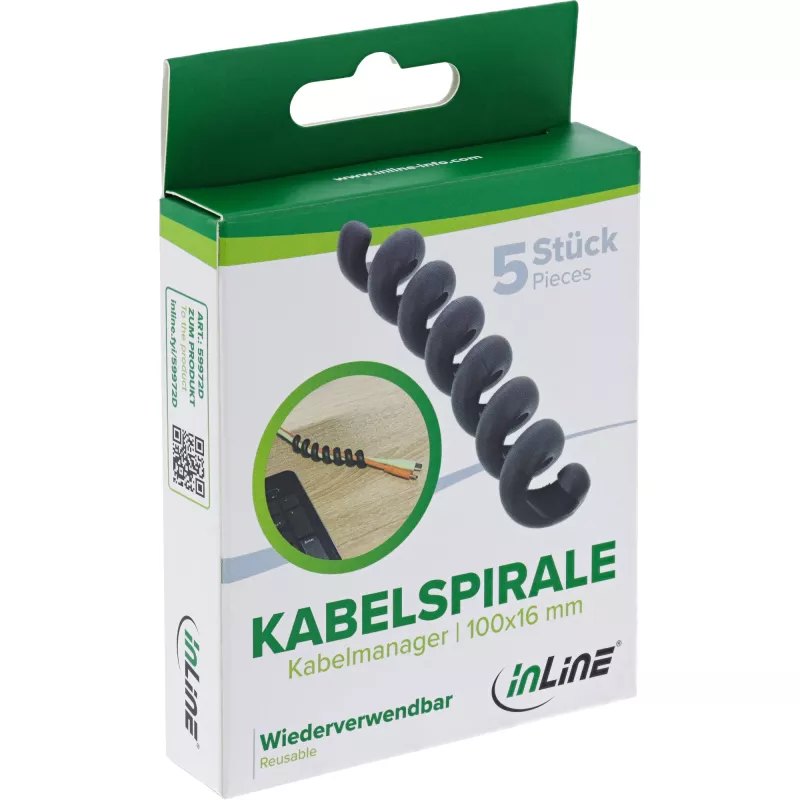 InLine 59972D kabelių spiralė universali 5 vnt