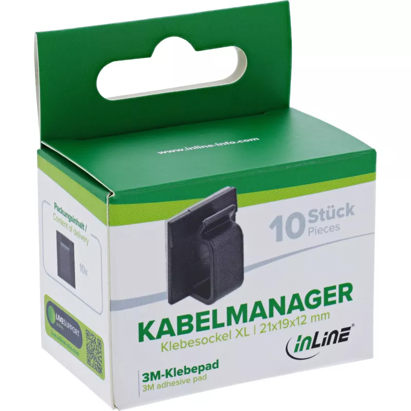 InLine 59971F kabelių kabliukas Universalus juodas 10 vnt.