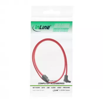 InLine SATA kabelis 150/300/600 S-ATA jungtims, lenktas su fiksatoriais 90° 0,5 m