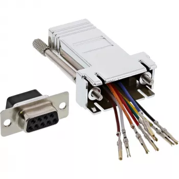 Adapteris InLine DB9 moteriškas / RJ45 8P8C moteriškas su metalizuotu korpusu 68889L