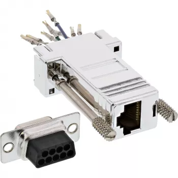 Adapteris InLine DB9 moteriškas / RJ45 8P8C moteriškas su metalizuotu korpusu 68889L