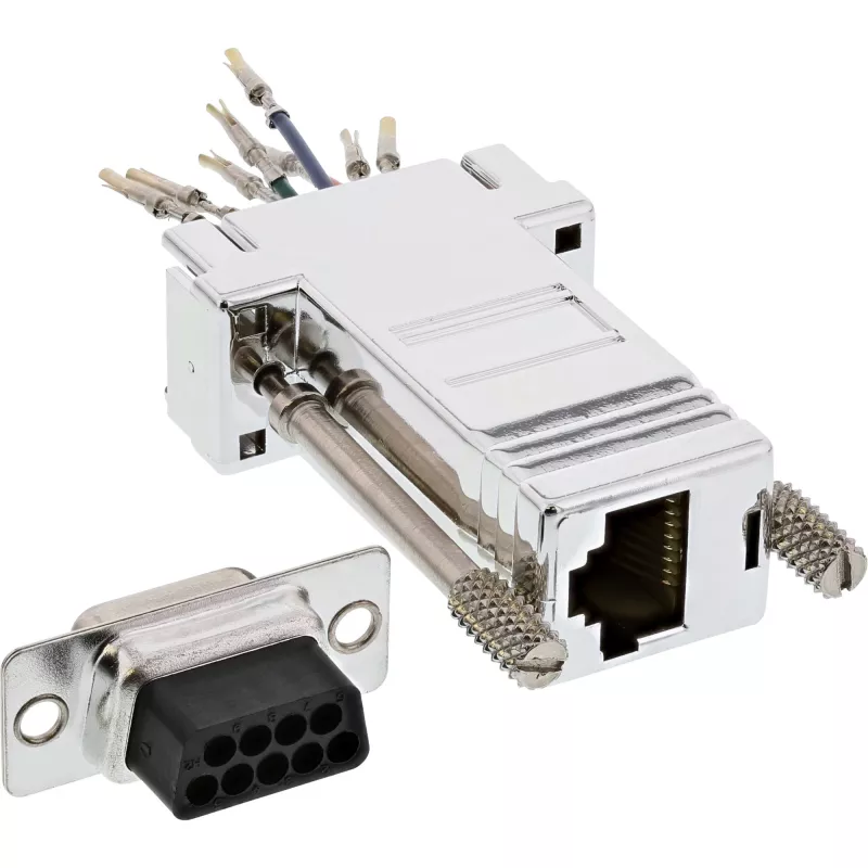 Adapteris InLine DB9 moteriškas / RJ45 8P8C moteriškas su metalizuotu korpusu 68889L