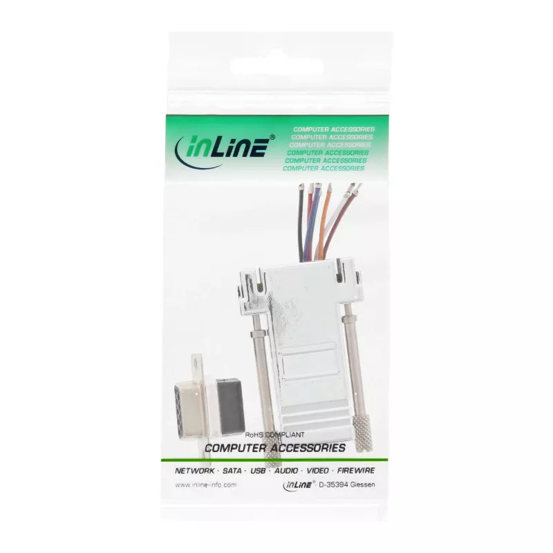 Adapteris InLine DB9 moteriškas / RJ45 8P8C moteriškas su metalizuotu korpusu 68889L