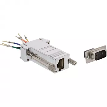 InLine 68889M adapteris 9 kontaktų Sub-D (kištukas) į RJ45 (lizdas), metalizuotas korpusas