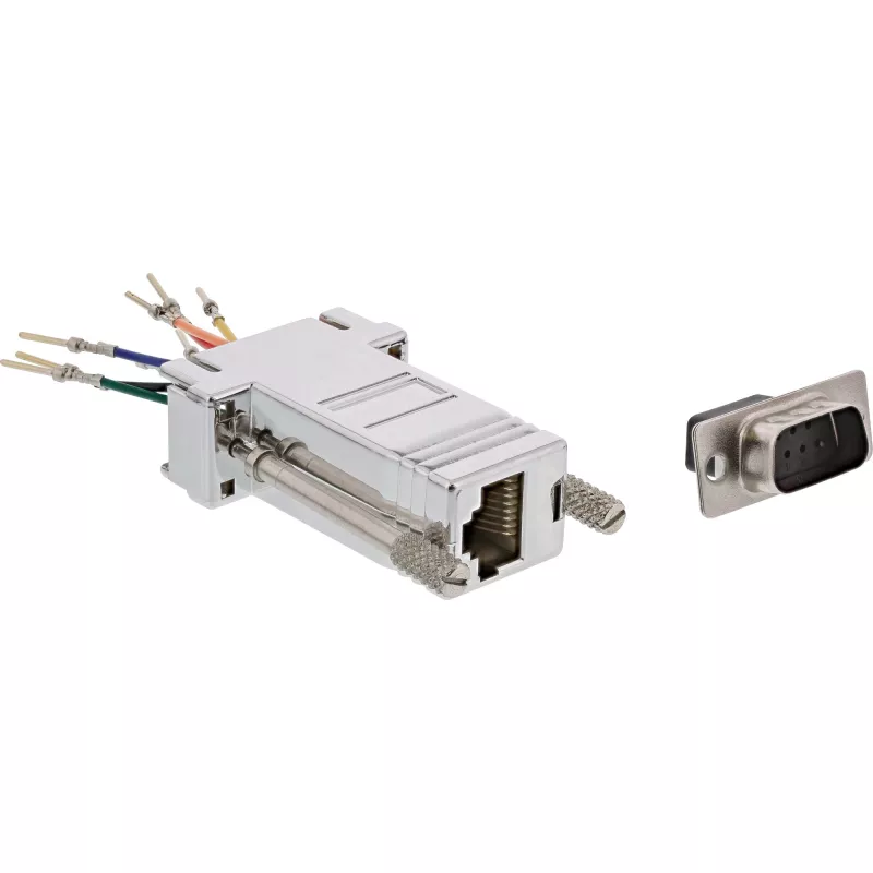 InLine 68889M adapteris 9 kontaktų Sub-D (kištukas) į RJ45 (lizdas), metalizuotas korpusas