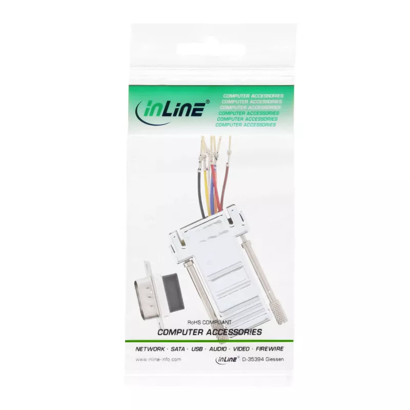 InLine 68889M adapteris 9 kontaktų Sub-D (kištukas) į RJ45 (lizdas), metalizuotas korpusas