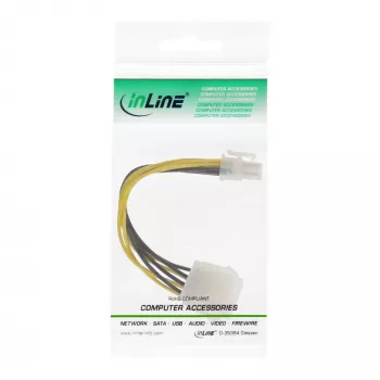 InLine pagrindinės plokštės maitinimo adapteris ATX 2.0/EPS 8pin / 12V ATX1.3 4pin 0.15m