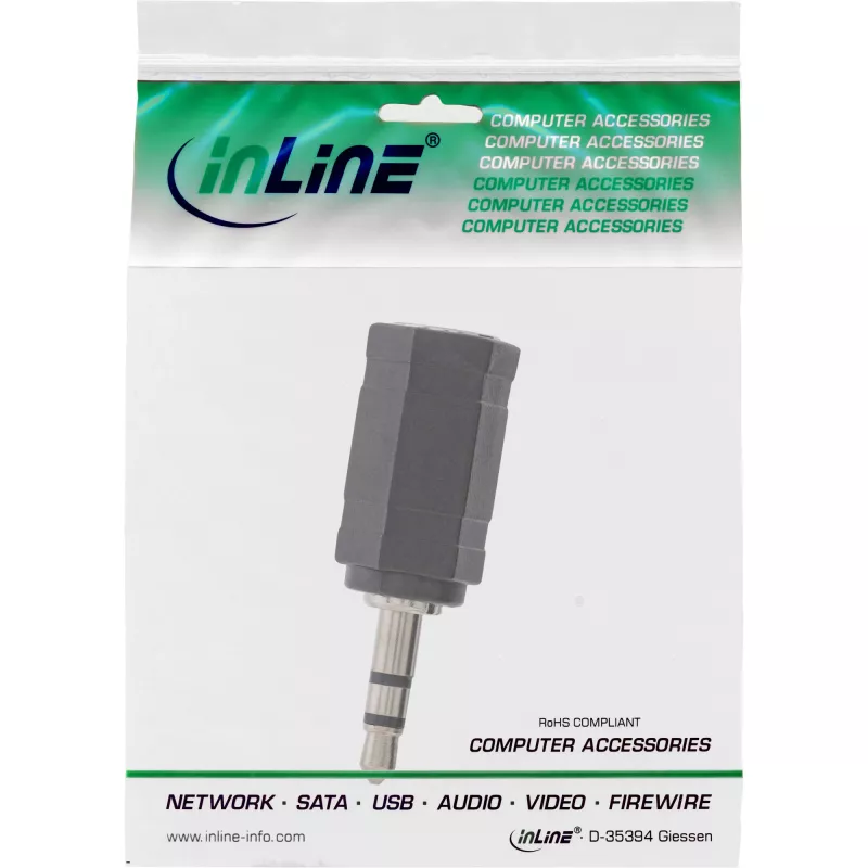 Garso adapteris 2,5 mm lizdas / 3,5 mm kištukas stereo InLine 99309
