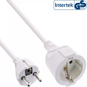 InLine Power ilginimo laidas baltas 1m CEE7/7 H05VV-F3G 230V
