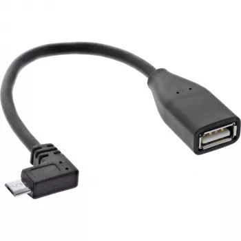 InLine Micro USB OTG adapterio laidas Micro-B kištukas kampuotas į USB A lizdą 0,1 m