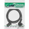 InLine maitinimo laidas, CEE 7/7 kampinis / 3 kontaktų IEC C13 kairėn lenktas, juodas, 1 m