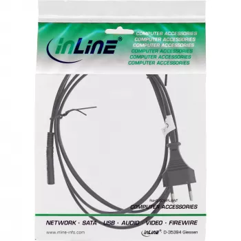 InLine Šveicarijos CEE7/16 kištukas į Euro8 C7 maitinimo laidas, juodas, 1,8 m