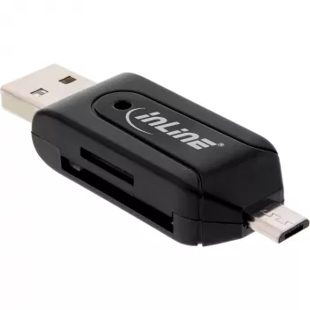 InLine OTG dvigubas kortelių skaitytuvas SD ir microSD 66779
