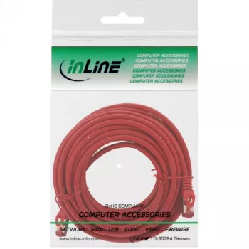 InLine Patch Laidas S/FTP PiMF Cat.6 250MHz varis be halogenų raudonas 15m