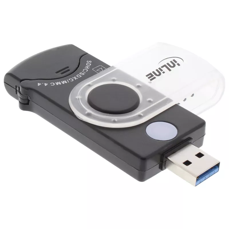 InLine USB 3.0 mobilus kortelių skaitytuvas su 2 lizdais SD SDHC SDXC microSD