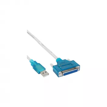 USB spausdintuvo laidas InLine 33397I 1,8 m USB A tipas (vyriškas) – DB25 (moteriška)