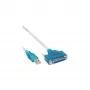 USB spausdintuvo laidas InLine 33397I 1,8 m USB A tipas (vyriškas) – DB25 (moteriška)