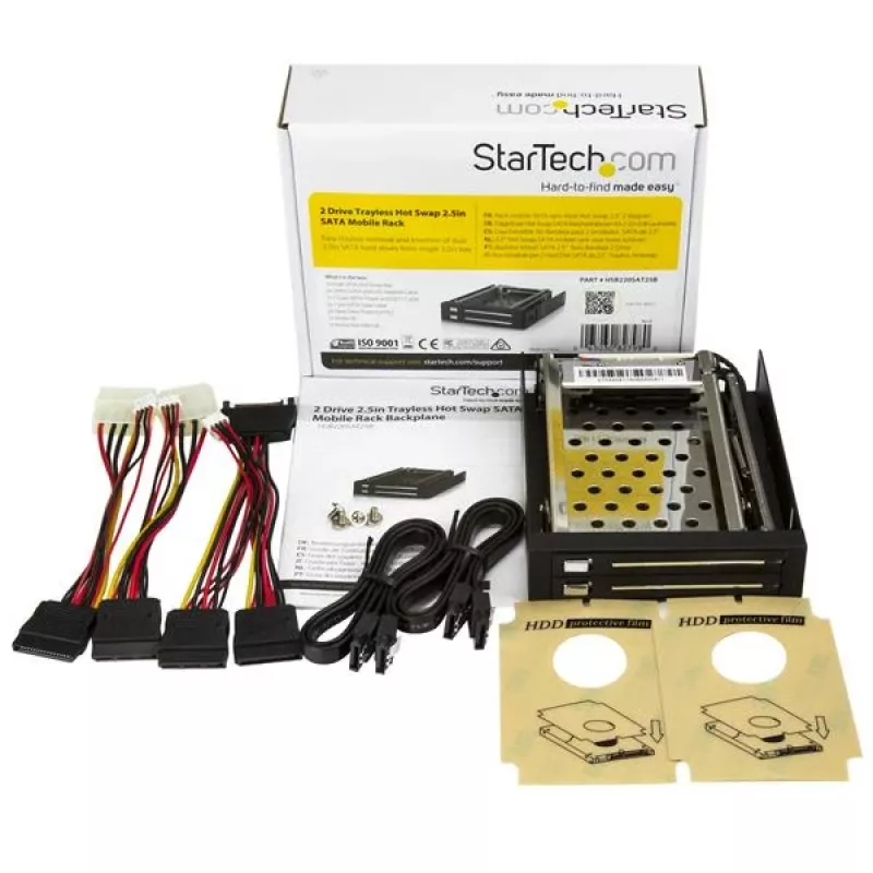 StarTech.com 2 diskų 2,5 colio bekrepšė karštojo keitimo SATA mobili lentyna su galiniu jungtuvu