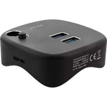 InLine USB 3.0 Multifunkcinis adapteris, 2xUSB-A, RJ45, SD/MicroSD kortelių skaitytuvas, juodas