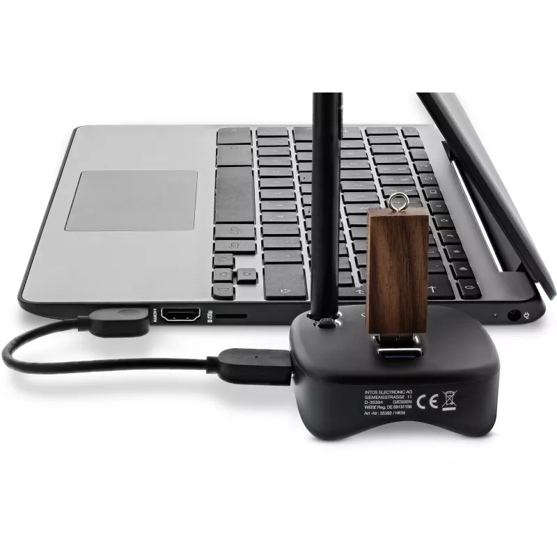 InLine USB 3.0 Multifunkcinis adapteris, 2xUSB-A, RJ45, SD/MicroSD kortelių skaitytuvas, juodas
