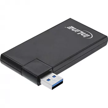 InLine USB 3.0 sukamas USB centras, 4 prievadai, juodas