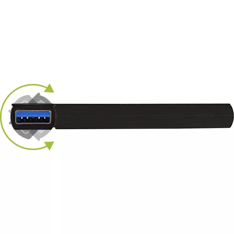 InLine USB 3.0 sukamas USB centras, 4 prievadai, juodas
