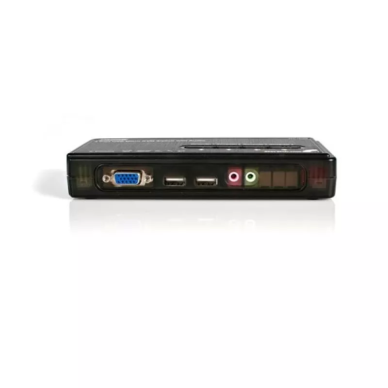 „StarTech.com“ 4 prievadų juodas USB KVM jungiklio rinkinys su kabeliais ir garsu