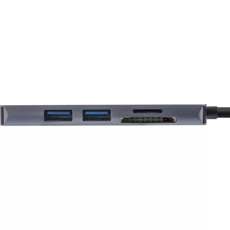 InLine Multi-hub USB 3.2 Gen.1, 2x USB-A, HDMI 4K/30Hz, kortelių skaitytuvas, aliuminis, pilka