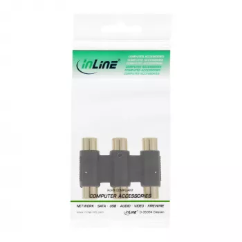 InLine garso adapteris 3x RCA lizdas / lizdas auksuotas 99319
