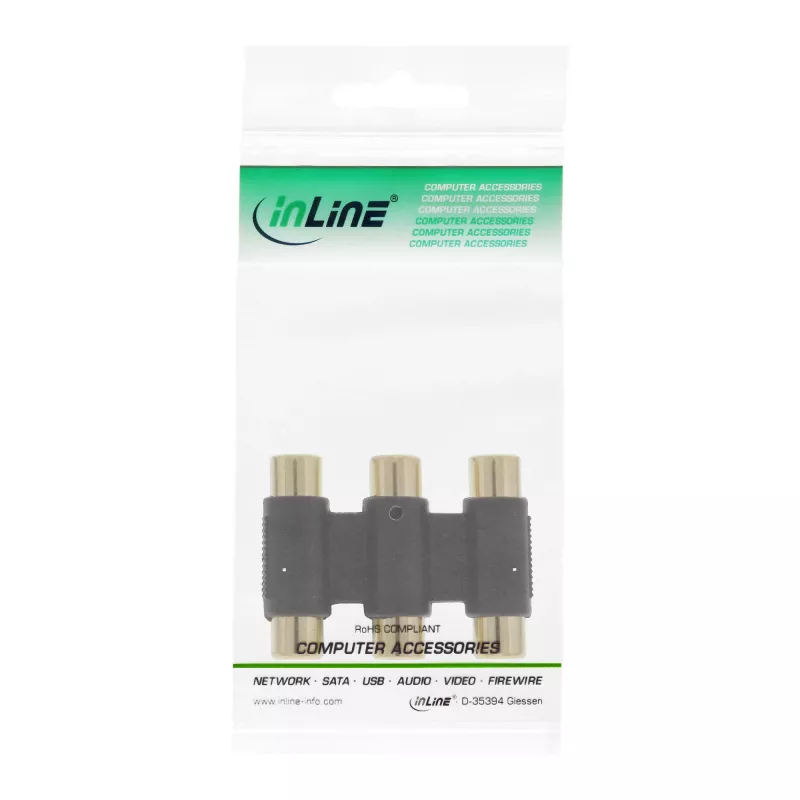 InLine garso adapteris 3x RCA lizdas / lizdas auksuotas 99319