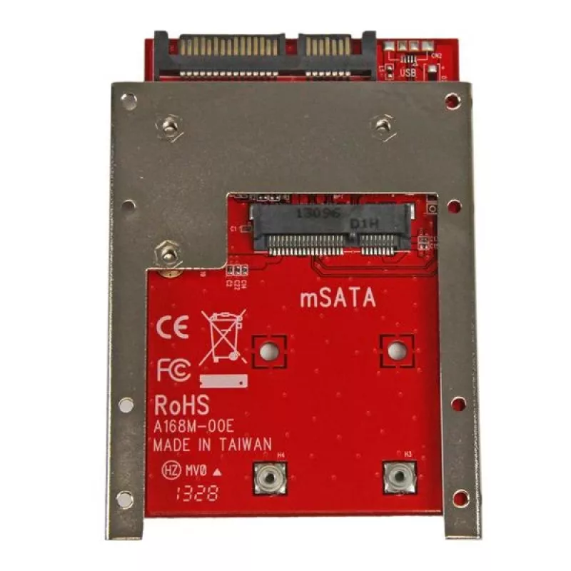 StarTech.com SAT32MSAT257 mSATA SSD – 2,5 colio SATA perėjimo adapteris, 22 kontaktų SATA, 6 Gbit/s, CE, juodas/raudonas/sidabrinis