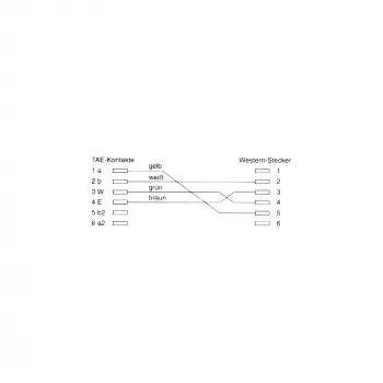 InLine TAE-F Vokietijos telefono laidas Telekom/Siemens TAE-F / RJ11 6P4C M/M, 6 m